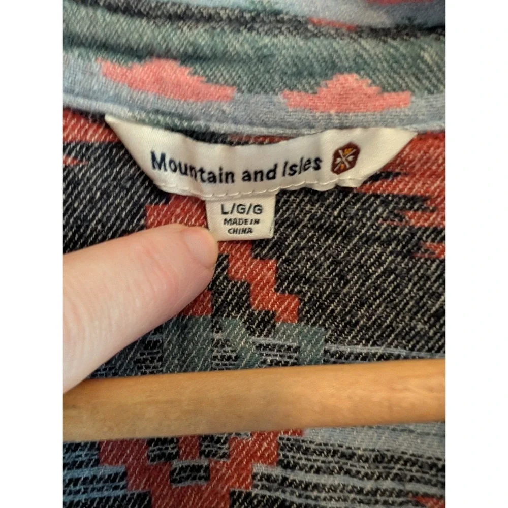 Mountain and Isles Womens Shirt Jacket Med/Lrg Aztec Southwestern Hiking Outdoor